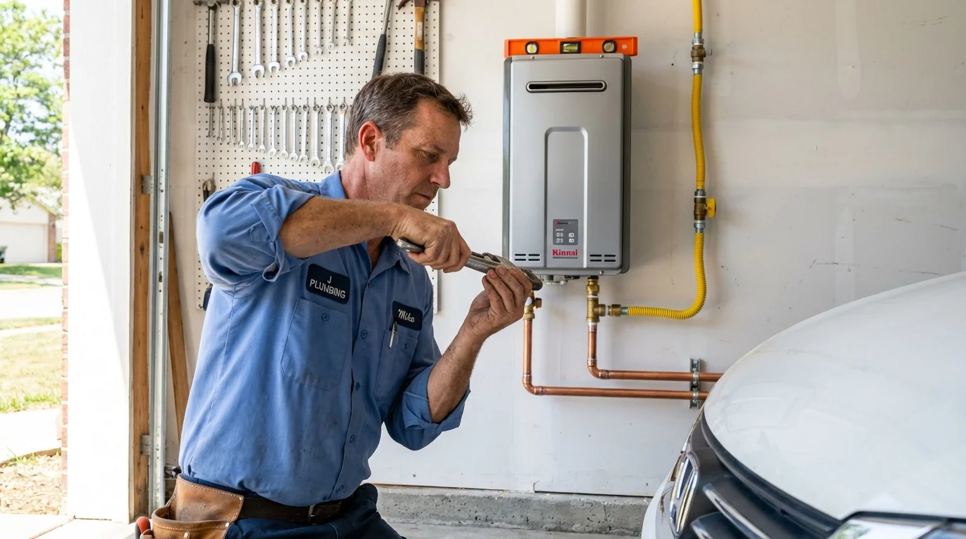 Tankless water heater installation by a Johns Plumbing LLC plumber in Winnetka